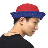 CHECKMATE 47PRINT REVERSIBLE BUCKET HAT BLUE