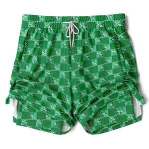 CHECKMATE 47PRINT  2-in-1 Shorts - GREEN